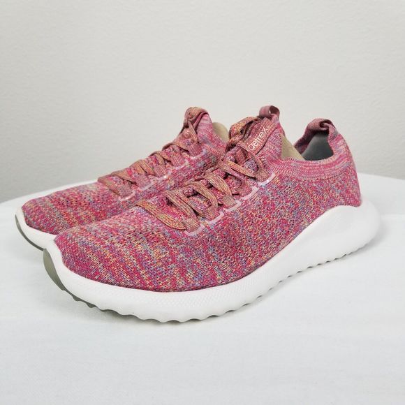 Aetrex Carly Knit Arch Support Walking Comfort Sneaker In Pink Multi Size 7.5-8 - Picture 4 of 10